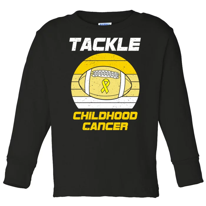 Tackle Childhood Cancer Football Toddler Long Sleeve Shirt