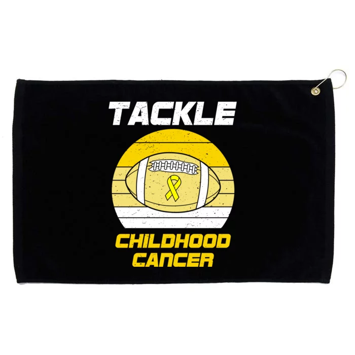 Tackle Childhood Cancer Football Grommeted Golf Towel