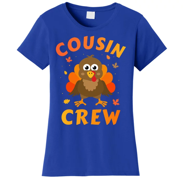 Thanksgiving Cousin Crew With Cute Turkey For Family Reunion Gift Women's T-Shirt