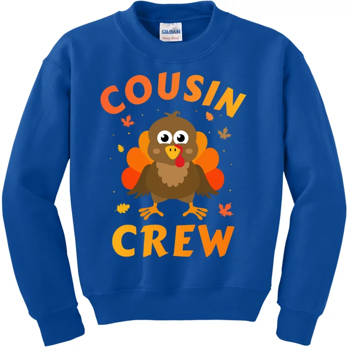 Thanksgiving Cousin Crew With Cute Turkey For Family Reunion Gift Kids Sweatshirt