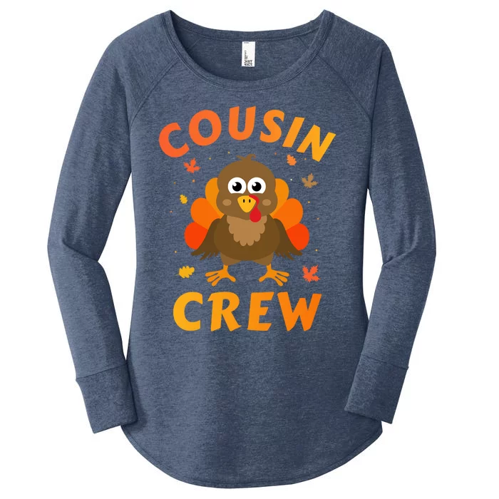 Thanksgiving Cousin Crew With Cute Turkey For Family Reunion Gift Women's Perfect Tri Tunic Long Sleeve Shirt