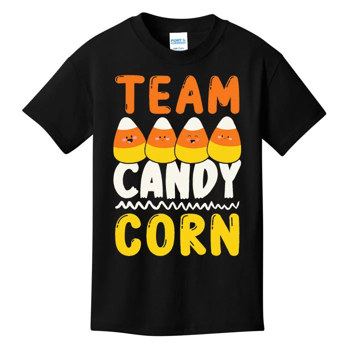 Team Candy Corn Funny Halloween Scary Lazy Costume Kids T-Shirt