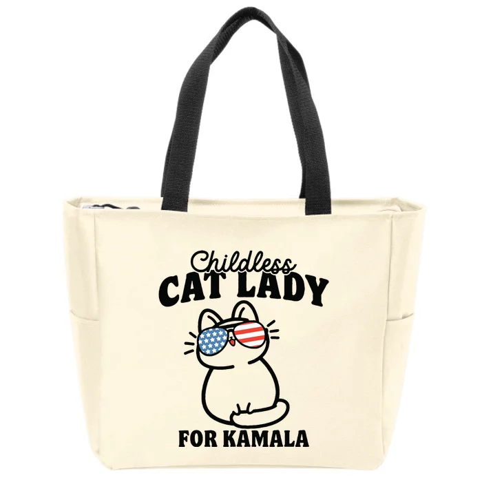 This Childless Cat Lady Is Voting Kamala Zip Tote Bag