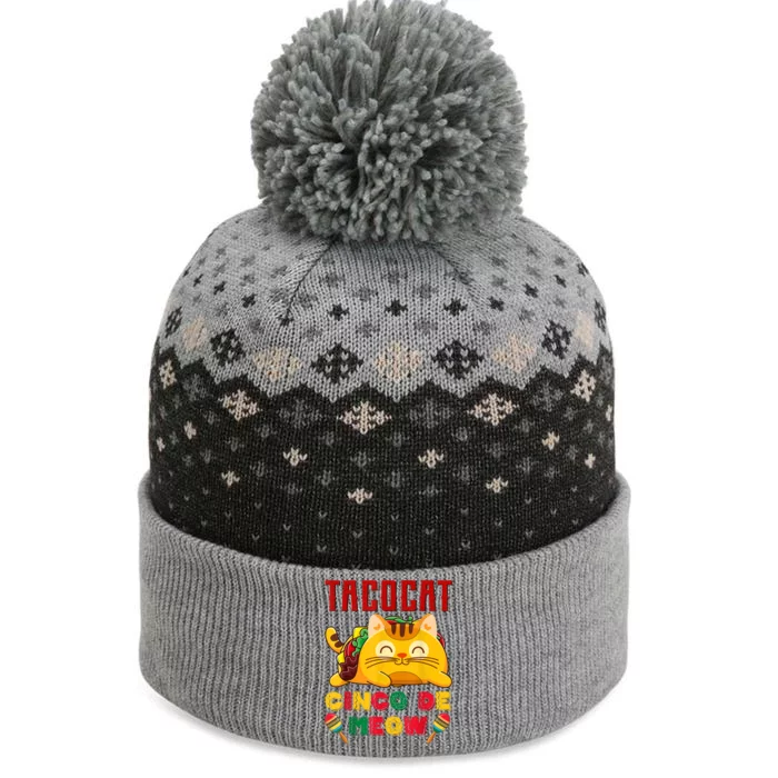 Taco Cat Cinco De Meow Mexican Fiesta Cat Lovers Cinco De Mayo The Baniff Cuffed Pom Beanie