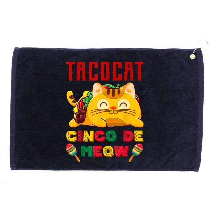 Taco Cat Cinco De Meow Mexican Fiesta Cat Lovers Cinco De Mayo Grommeted Golf Towel