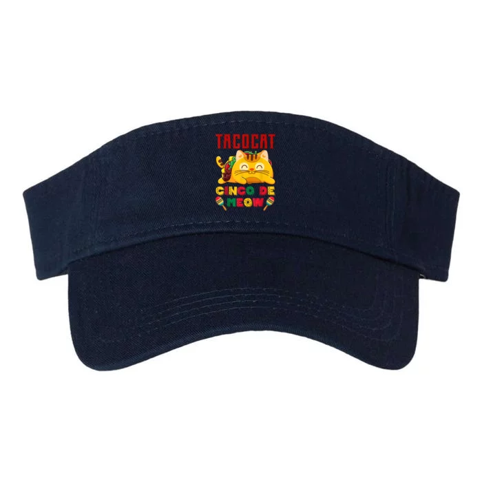 Taco Cat Cinco De Meow Mexican Fiesta Cat Lovers Cinco De Mayo Valucap Bio-Washed Visor