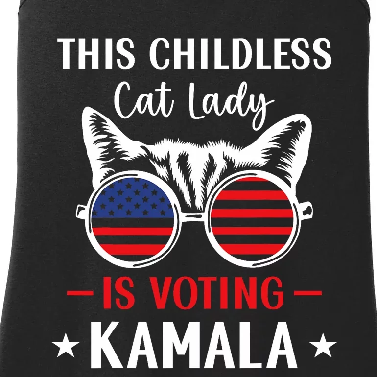 This Childless Cat Lady Is Voting Kamala Harris 2024 Ladies Essential Tank