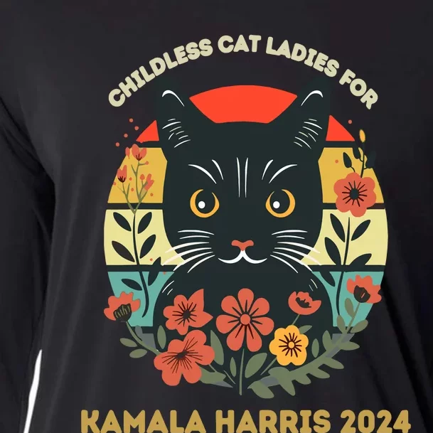 This Childless Cat Lady Is Voting Kamalaharris 2024 Cooling Performance Long Sleeve Crew