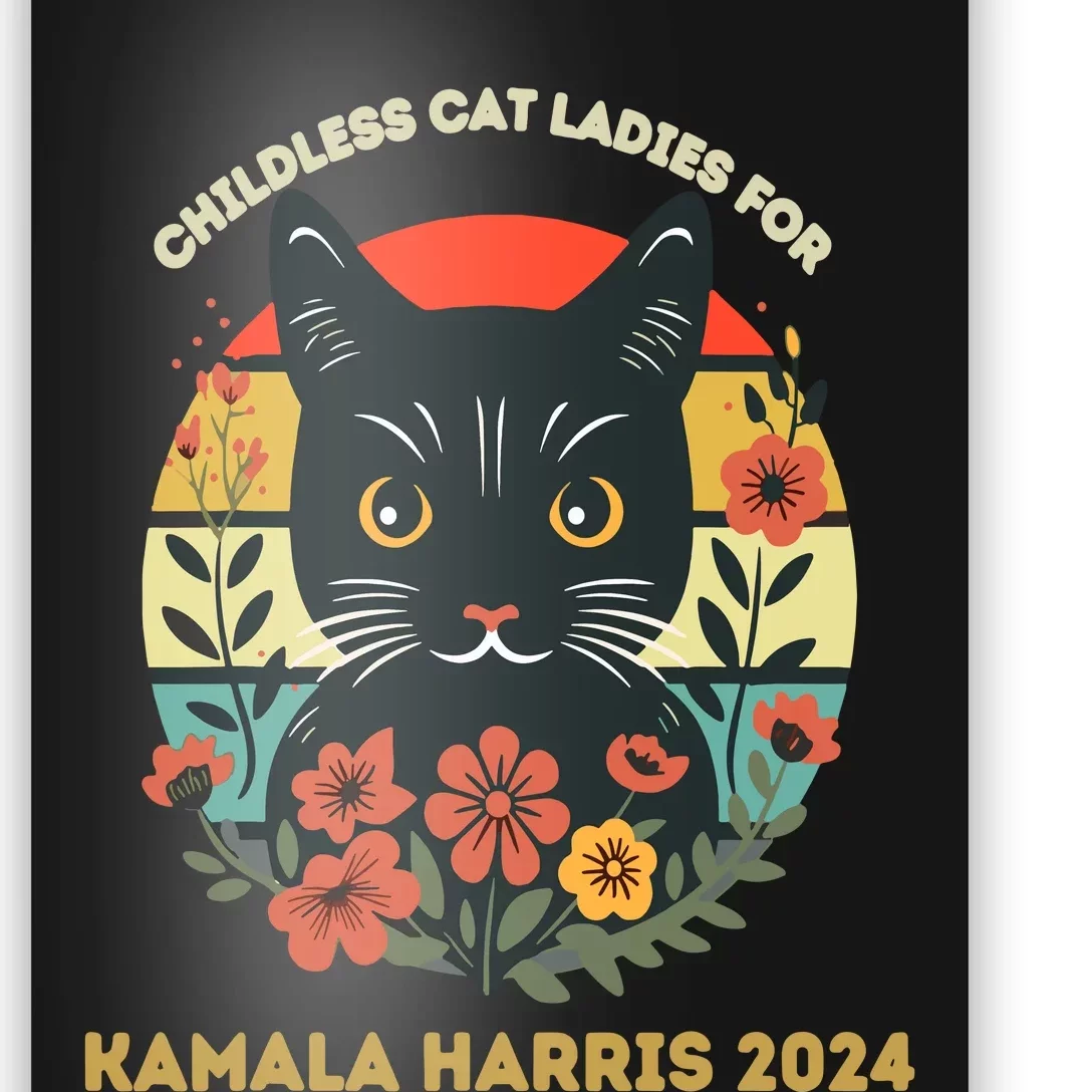 This Childless Cat Lady Is Voting Kamalaharris 2024 Poster