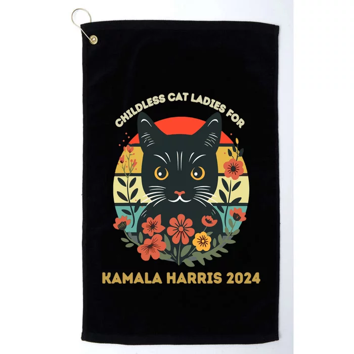 This Childless Cat Lady Is Voting Kamalaharris 2024 Platinum Collection Golf Towel