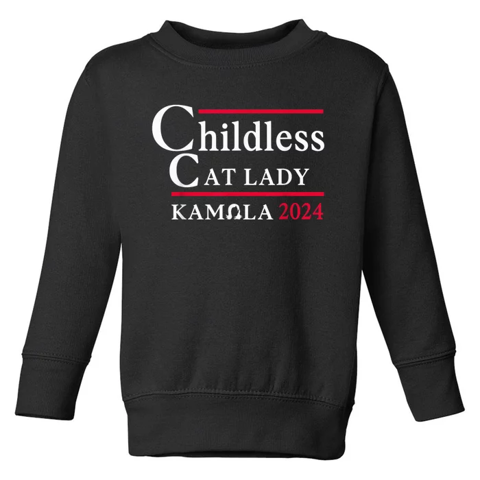 This Childless Cat Lady Is Voting Kamala Election 2024 Toddler Sweatshirt