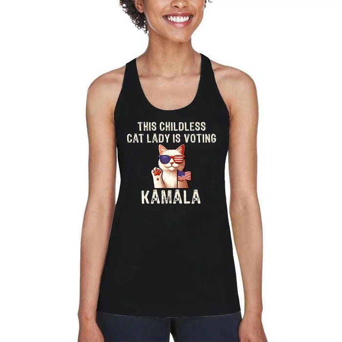 This Childless Cat Lady Is Voting Kamala 2024 Women's Racerback Tank