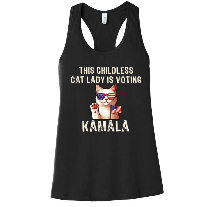 This Childless Cat Lady Is Voting Kamala 2024 Women's Racerback Tank