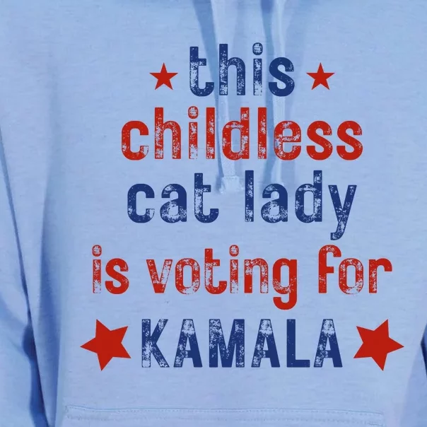 This Childless Cat Lady Is Voting For Kamala Harris Unisex Surf Hoodie