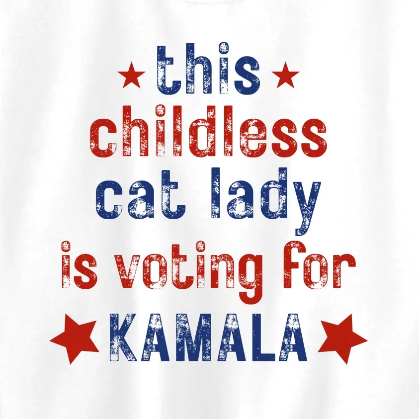 This Childless Cat Lady Is Voting For Kamala Harris Kids Sweatshirt