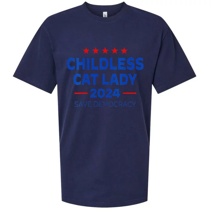 The Childless Cat Lady 2024 For President Us Flag Vintage Sueded Cloud Jersey T-Shirt