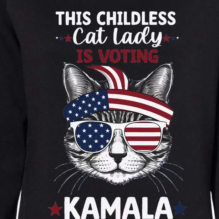 This Childless Cat Lady Ladies Is Voting Kamala Election 24 Womens California Wash Sweatshirt