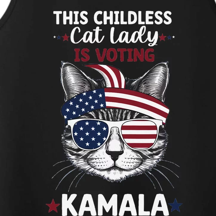 This Childless Cat Lady Ladies Is Voting Kamala Election 24 Performance Tank