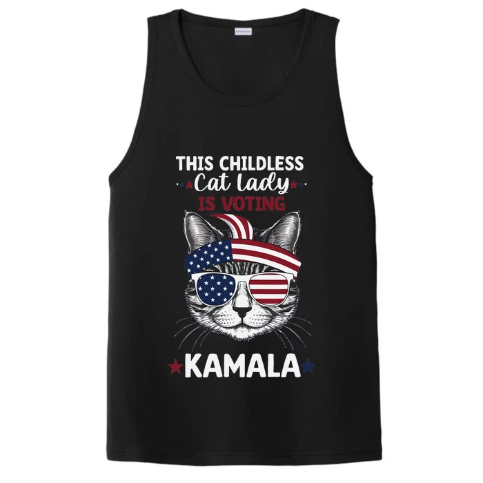 This Childless Cat Lady Ladies Is Voting Kamala Election 24 Performance Tank