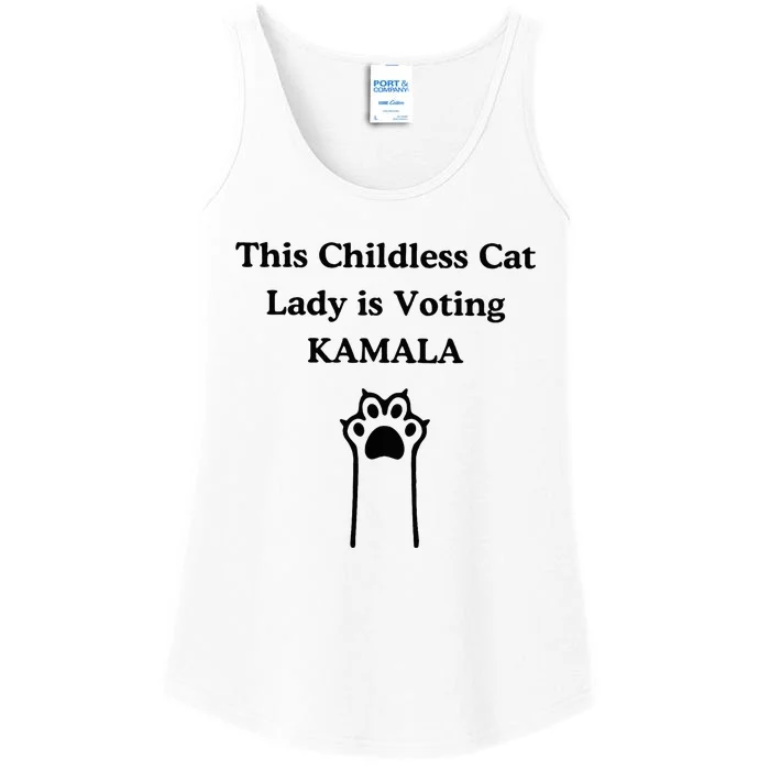 This Childless Cat Lady Is Voting Kamala Ladies Essential Tank