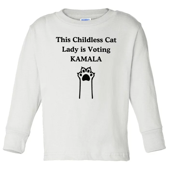 This Childless Cat Lady Is Voting Kamala Toddler Long Sleeve Shirt