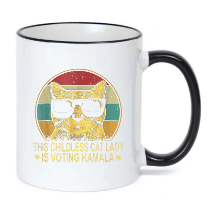 This Childless Cat Lady Is Voting Kamala Cat Lovers Funny Black Color Changing Mug