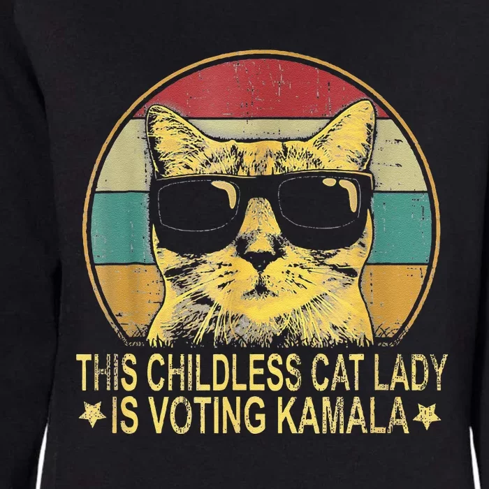 This Childless Cat Lady Is Voting Kamala Cat Lovers Funny Womens California Wash Sweatshirt