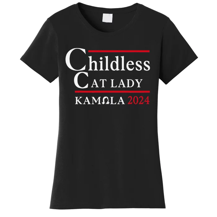 This Childless Cat Lady Is Voting Kamala Election 2024 Women's T-Shirt