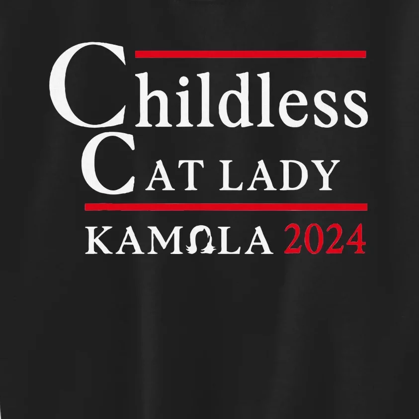 This Childless Cat Lady Is Voting Kamala Election 2024 Kids Sweatshirt