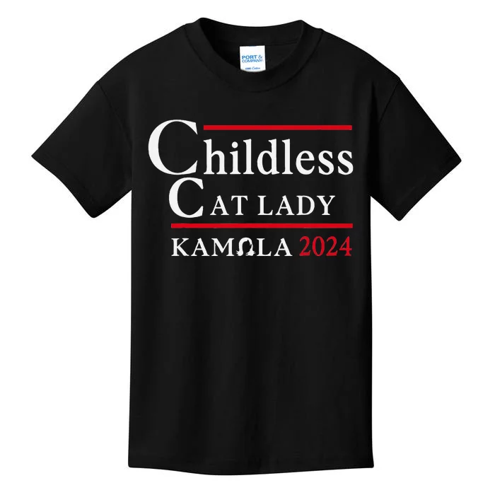 This Childless Cat Lady Is Voting Kamala Election 2024 Kids T-Shirt