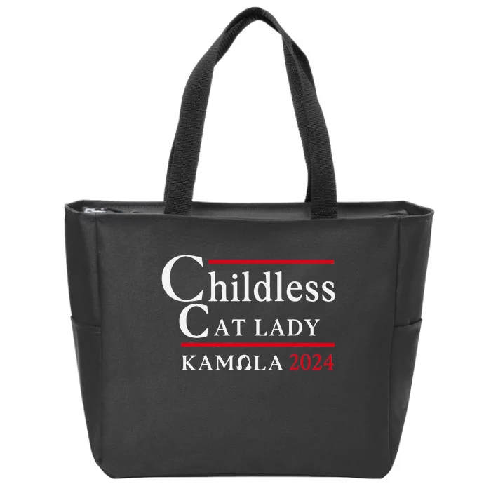 This Childless Cat Lady Is Voting Kamala Election 2024 Zip Tote Bag