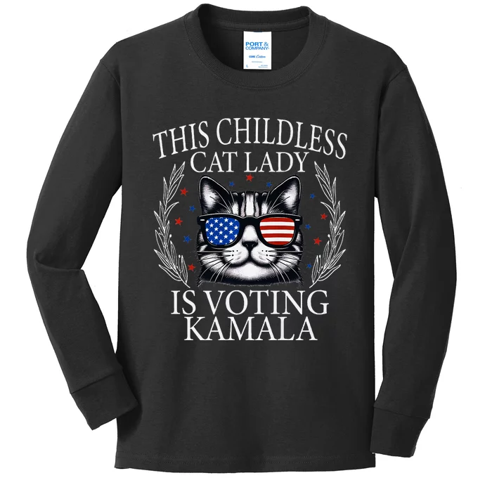 This Childless Cat Lady Is Voting Kamala Premium Kids Long Sleeve Shirt