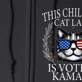 This Childless Cat Lady Is Voting Kamala Premium Full Zip Hoodie