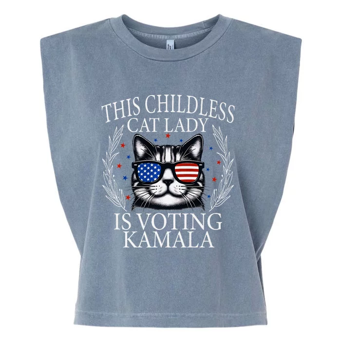 This Childless Cat Lady Is Voting Kamala Premium Garment-Dyed Women's Muscle Tee