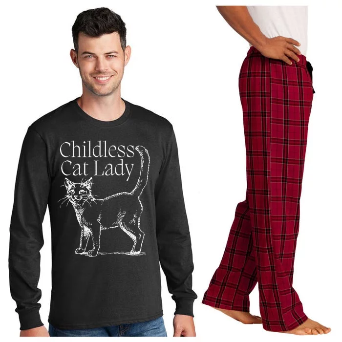 This Childless Cat Lady Ladies Is Voting Kamala Harris 2024 Long Sleeve Pajama Set