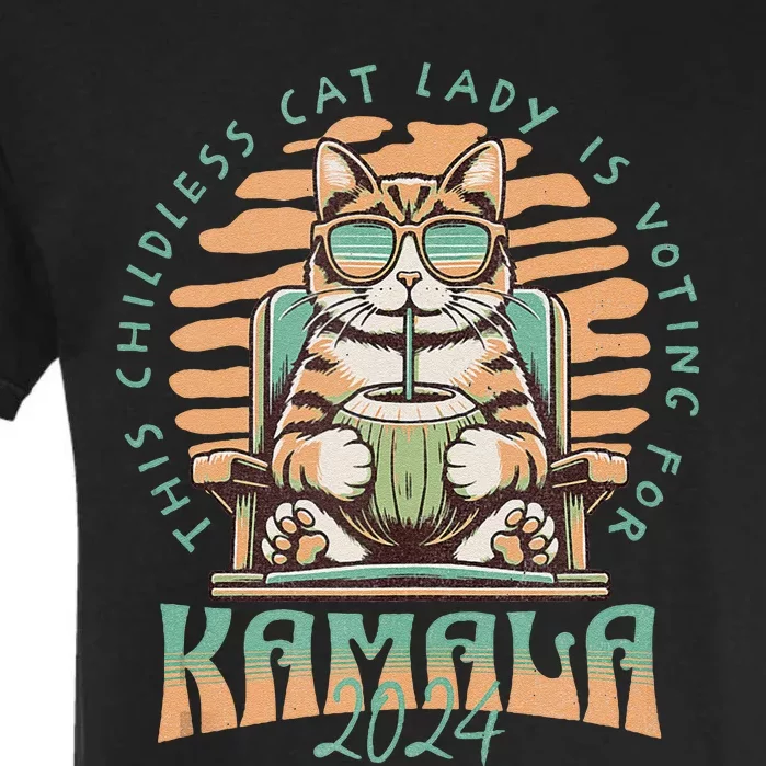 This Childless Cat Lady Is Voting Kamala Harris 2024 Garment-Dyed Heavyweight T-Shirt