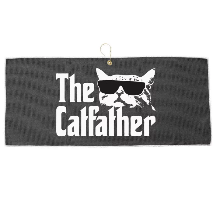 The Catfather Cat Daddy Funny Gif Large Microfiber Waffle Golf Towel