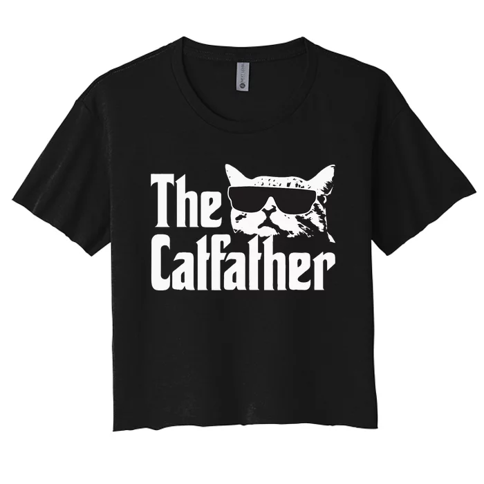 The Catfather Cat Daddy Funny Gif Women's Crop Top Tee