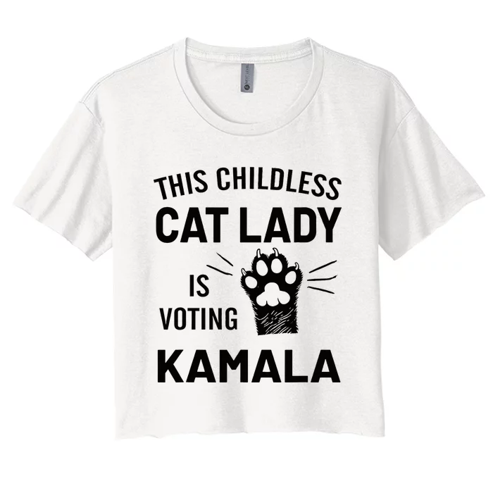 This Childless Cat Lady Is Voting Kamala Women's Crop Top Tee