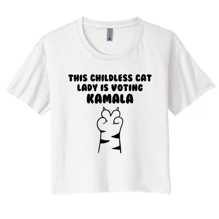 This Childless Cat Lady Is Voting Kamala Women's Crop Top Tee