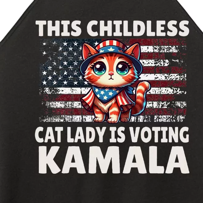 This Childless Cat Lady Is Voting Kamala Women’s Perfect Tri Rocker Tank