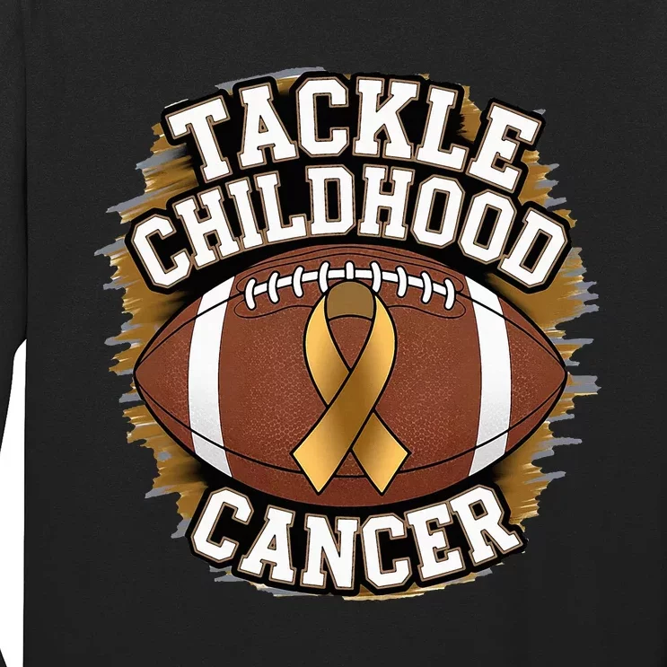 Tackle Childhood Cancer Gold Ribbon Childs Cancer Awareness Long Sleeve Shirt