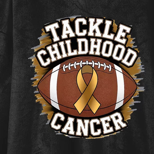 Tackle Childhood Cancer Gold Ribbon Childs Cancer Awareness Hooded Wearable Blanket