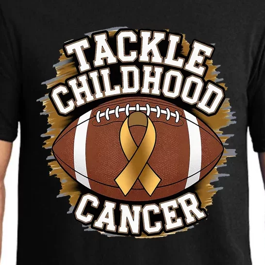 Tackle Childhood Cancer Gold Ribbon Childs Cancer Awareness Pajama Set