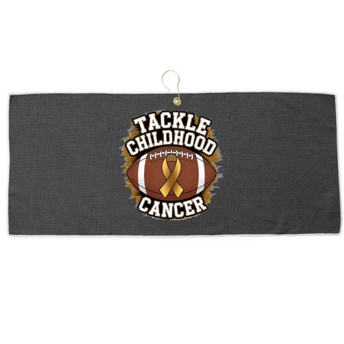 Tackle Childhood Cancer Gold Ribbon Childs Cancer Awareness Large Microfiber Waffle Golf Towel