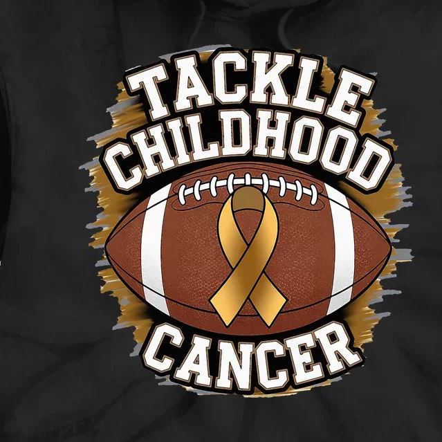 Tackle Childhood Cancer Gold Ribbon Childs Cancer Awareness Tie Dye Hoodie