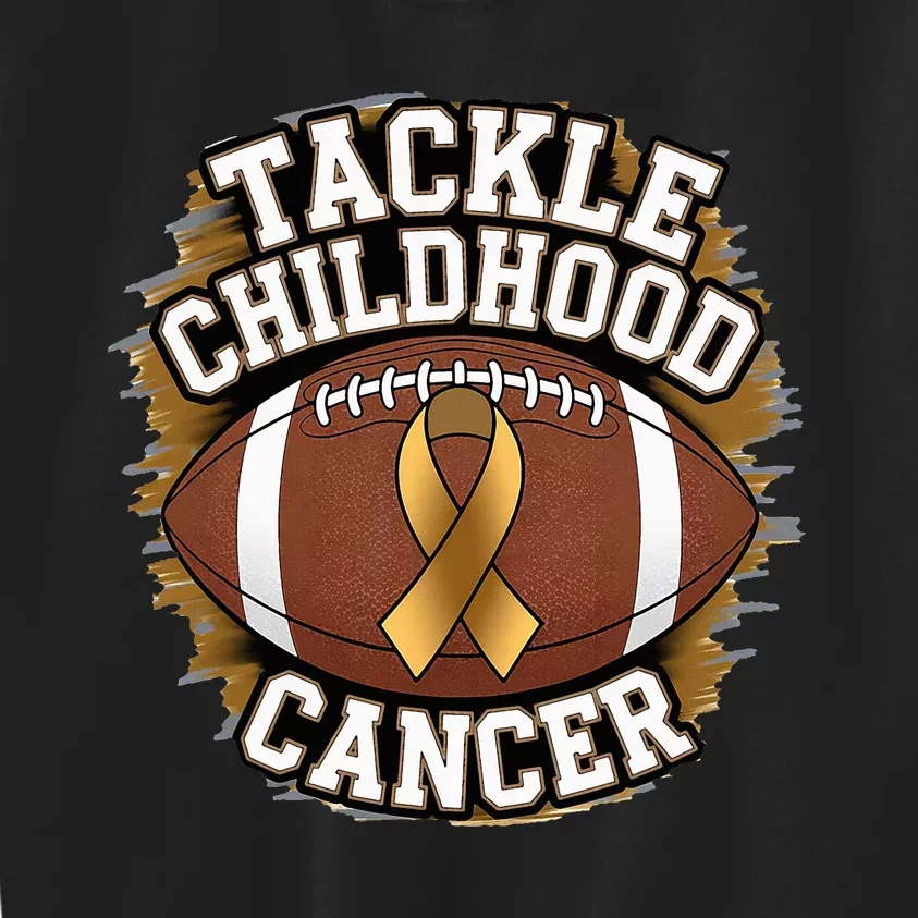 Tackle Childhood Cancer Gold Ribbon Childs Cancer Awareness Kids Sweatshirt