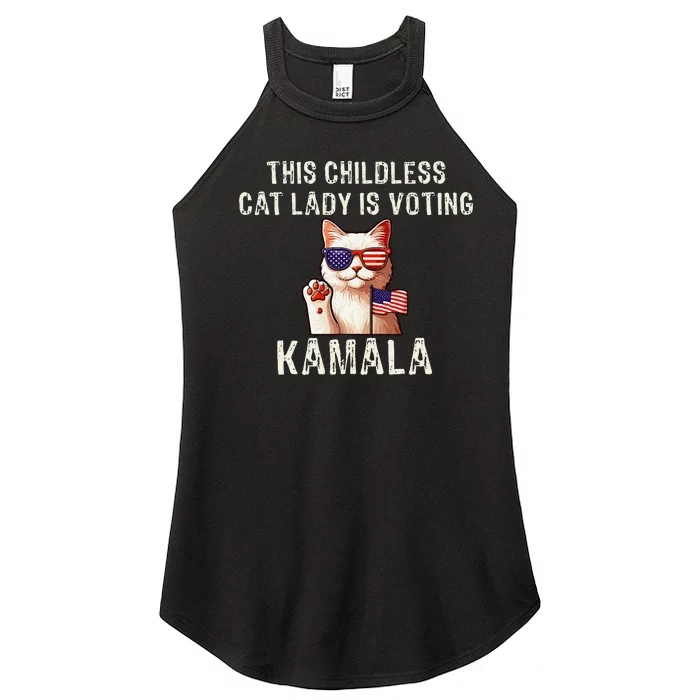 This Childless Cat Lady Is Voting Kamala 2024 Women’s Perfect Tri Rocker Tank