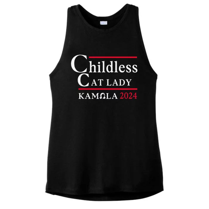 This Childless Cat Lady Is Voting Kamala Election 2024 Ladies Tri-Blend Wicking Tank