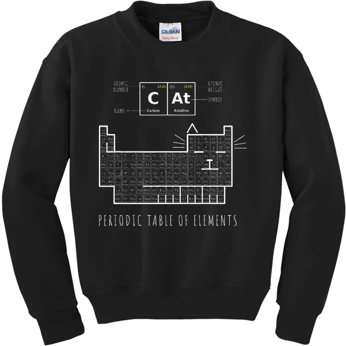 The Chemistry Cat Periodic Table Of Elements Kids Sweatshirt